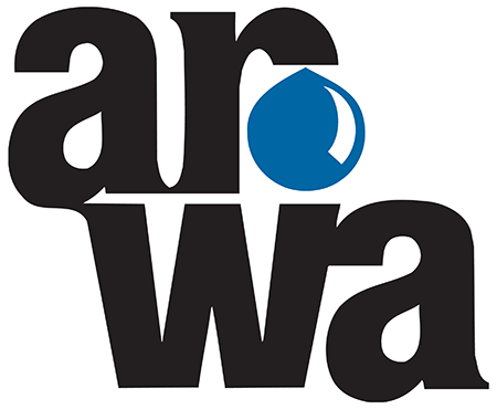 ARWA logo: a drop of water is coming out of the faucet of the lowercase "r."