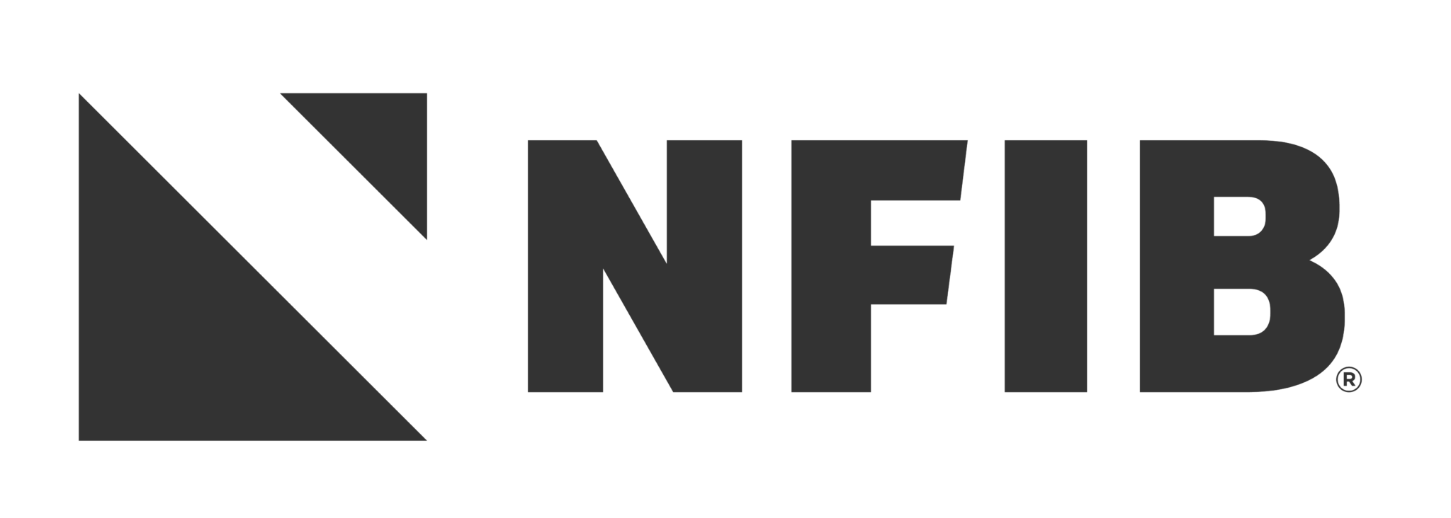 National Federation of Independent Business logo. "NFIB" is in black block letters and beside the "N" is one large triangle and one small triangle that look like they form a box with an empty space in the center.