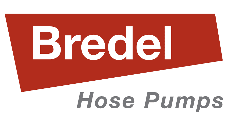 Bredel logo in white letters on a red background. "Hose Pumps" is on gray letters below.