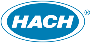 Hach logo. "HACH" in white letters in a blue circle.